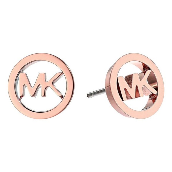 Michael Kors Jewelry - Michael Kors Rose Gold Logo Stud Earrings